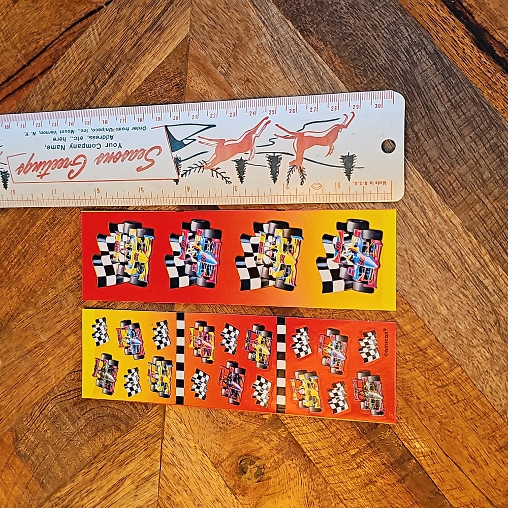 Vintage Amscan Race Car stickers sheets stickers